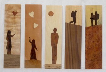 Marque-pages en marqueterie